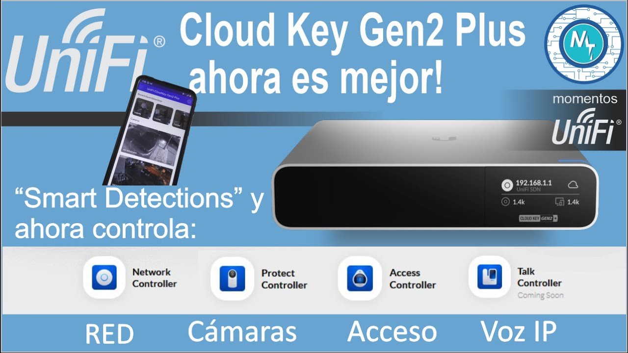 Cloud Key Gen2 Plus – Controlador de Red, Cámaras, Voz y Acceso