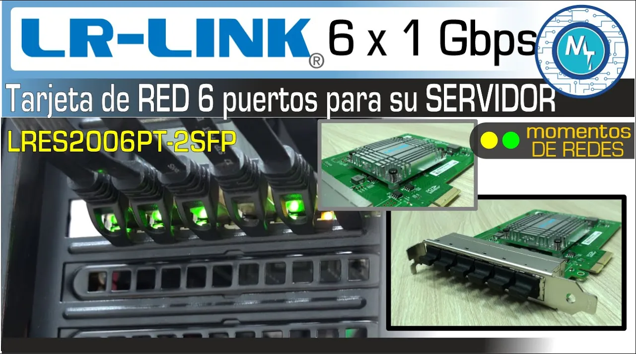Tarjeta de red GbE de 6 puertos – LR-Link – Ideal para virtualización y servidores LRES2006PT