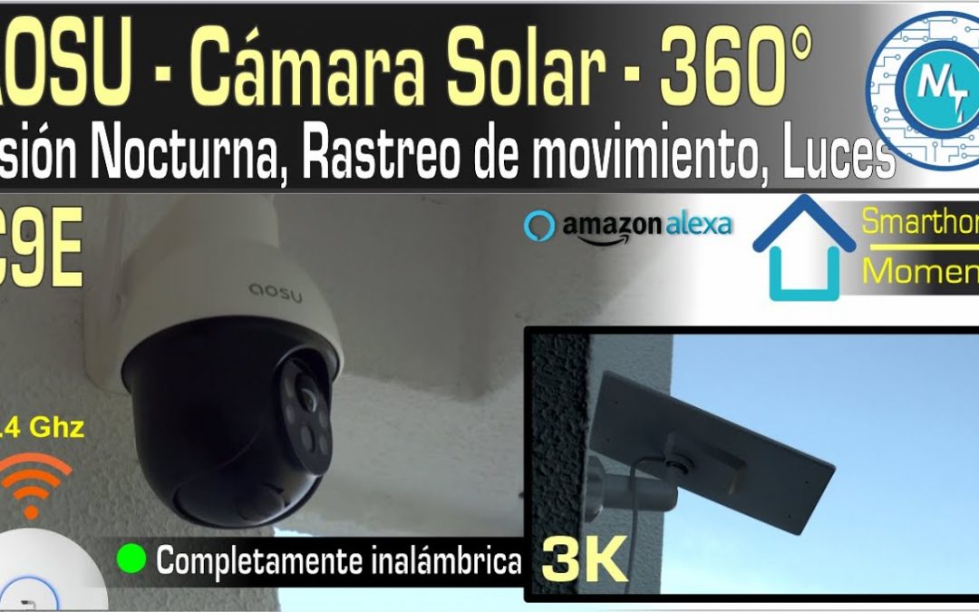 AOSU C9E, otra Cámara de seguridad solar, con rastreo de movimiento, muy completa.