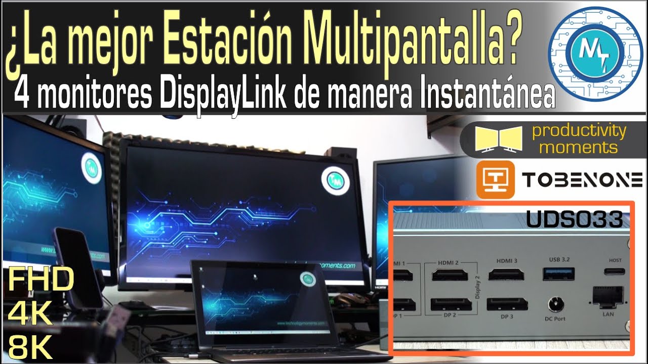 Sistema Multi Pantalla DisplayLink con la Estación de Acoplamiento de TobenONE UDS033, Fantástico!
