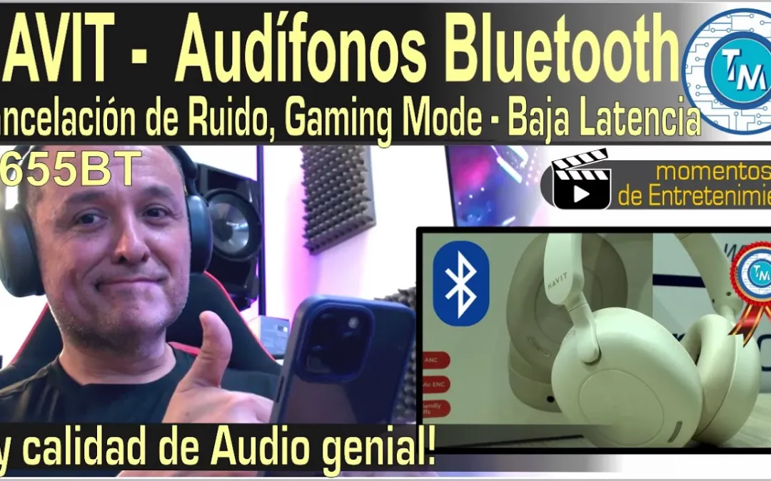 Auriculares HAVIT con Cancelación de Ruido Activa ANC y modo gaming, nos gustaron! (H655BT)