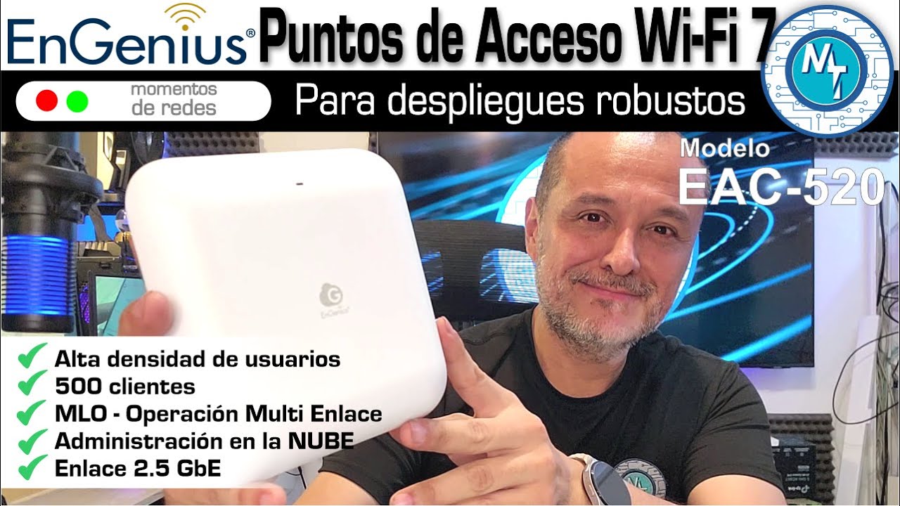 Potentes Puntos de Acceso WiFi 7 de gestión en la Nube EnGenius ECW520, alta convergencia de usuarios