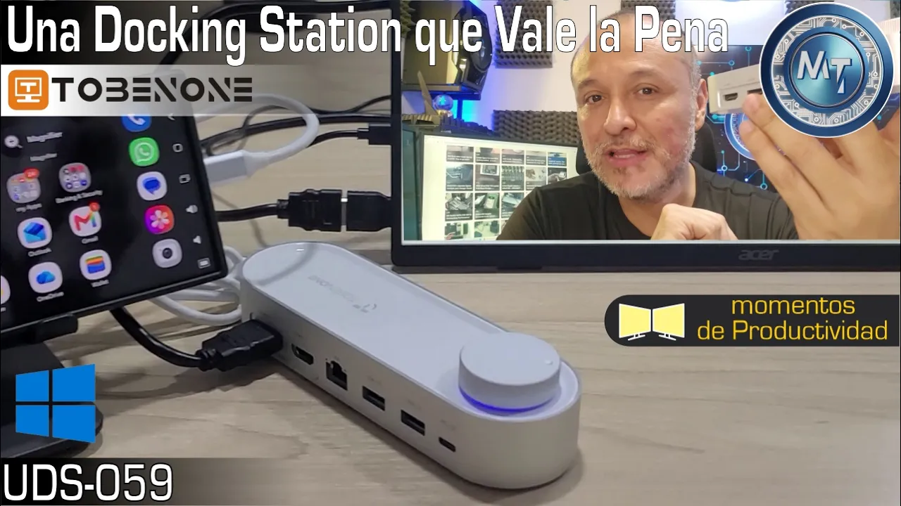 Genial Docking Station, compacta, control de volumen, 100 watt 10G Windows Dual HDMI TobenONE UDS059