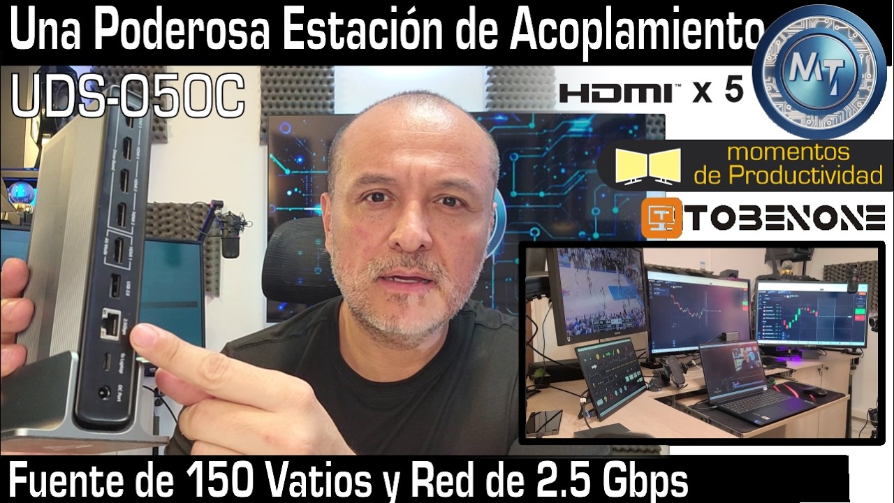 Multi pantalla! Estación de Acoplamiento TobenONE UDS050C Windows MAC, DP Alt Mode y DisplayLink 8K